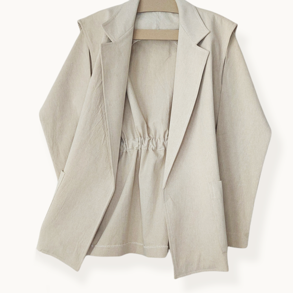 Americana blazer, transformable en chaleco. Algodón reciclado